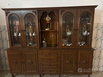 mobile soggiorno jn legno massello con vetrine