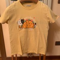 Maglia t-shirt gialla con gatto