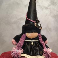 Gnometta creata a mano lilla,rosa e nera