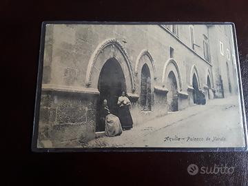 Cartolina Aquila. Palazzo DE Nardis primi 900 n.v