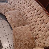 Divano classico capitonné 3 posti curvo