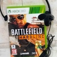 CUFFIA  XBOX/360 + BATTERIA RIC+ GIOCO BATTLEFIELD
