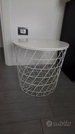 KVISTBRO Tavolino/contenitore, bianco, 44 cm