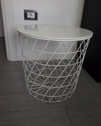 KVISTBRO Tavolino/contenitore, bianco, 44 cm