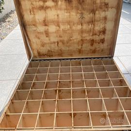 Cassa in legno porta bicchieri da catering