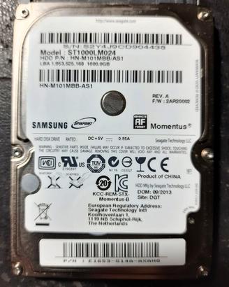HARD DISK DA 1T, NO SSD