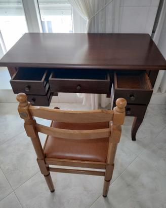 scrivania in legno massello