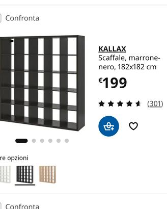 Libreria scaffale Ikea Kallax 182x182 nera 