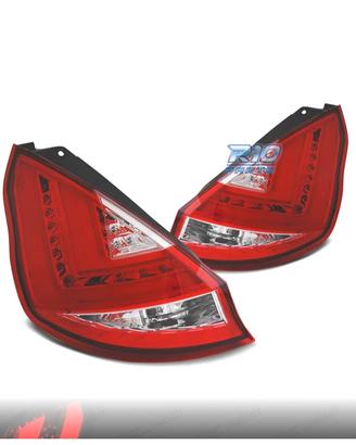 FANALI FORD FIESTA MK7 08-12 LIGHT BAR ROSSO CROMA