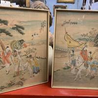 dipinto su seta orientale 