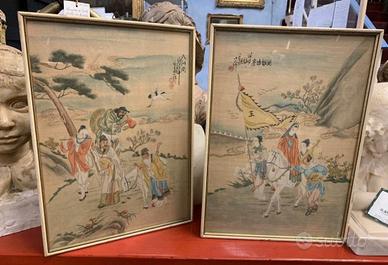 dipinto su seta orientale 