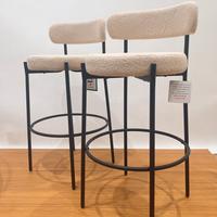 Set di 2 sedie alte ALLISON Bouclé Beige chiaro