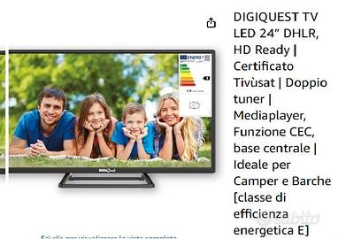 tv digiquest , alimentazione 12 volt 220 volt.