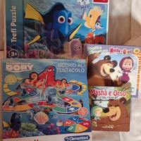 Puzzle Dory +gioco Dory+2libri Masha e Orso 