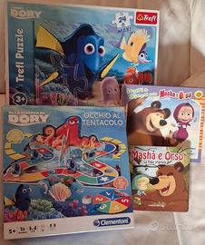 Puzzle Dory +gioco Dory+2libri Masha e Orso 