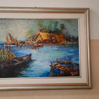 Paolo Cechet - Laguna triestina e gabbiani (1988)