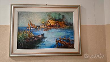 Paolo Cechet - Laguna triestina e gabbiani (1988)