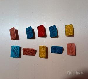 Set 10 timbrini con pupazzi