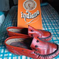 scarpe mocassini cuoio anni 70 nr 36