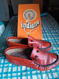 scarpe mocassini cuoio anni 70 nr 36