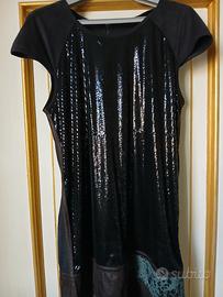 Abito donna Custo Barcelona XL paillettes marrone 