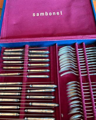 Set vintage sambonet valigetta placcato argento
