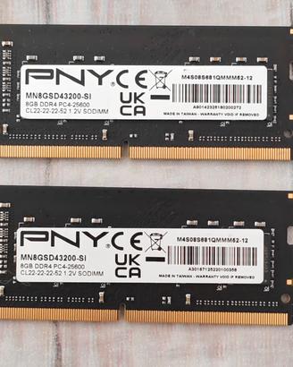RAM PNY 16GB (2x8GB) DDR4 3200MHz SO-DIMM Notebook