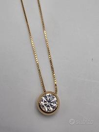 COLLANA ORO DIAMANTE 0,70 Ct d col si2