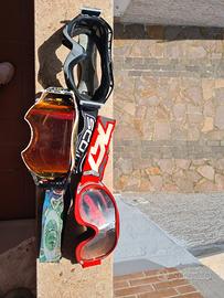 3 paia occhiali cross motocross sci