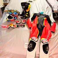 Tuta alpinestar motard completo e airoh