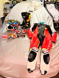 Tuta alpinestar motard completo e airoh