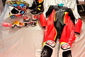 Tuta alpinestar motard completo e airoh