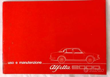 ALFA ROMEO ALFETTA 2.0 L LIBRETTO USO MANUTENZIONE