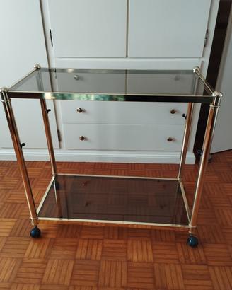 Carrello tavolino porta tv ottone vintage
