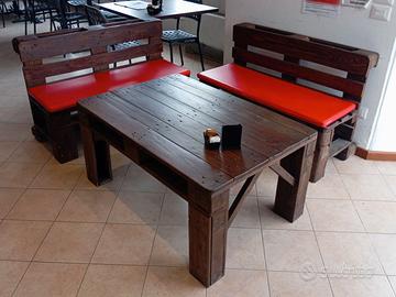 Set salotto pallet 1 tavolo + 2 divani