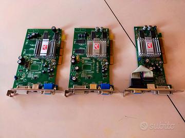 TRE SCHEDE GRAFICHE AGP 8X, 128 MB, OK.