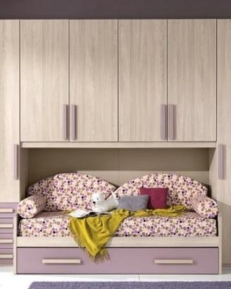 Letto a ponte  con secondo letto + scrivania 