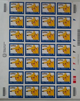 Pokémon Pikachu - foglio 28 francobolli 