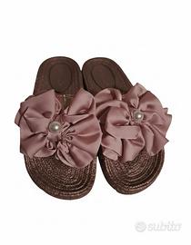 Ciabatte con fiocco in raso n 38