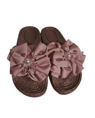 Ciabatte con fiocco in raso n 38