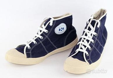 Scarpe ginnastica vintage Superga tela blu num.45