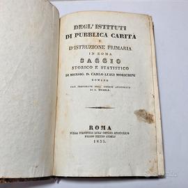 Libro Antico 1835 Degl'Istituti di Pubblica Carità