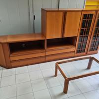 Mobile per soggiorno + tavolino, finitura ciliegio