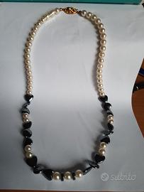 Collana bicolore color avorio