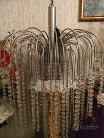 lampadario vintage cascata di cristallo 