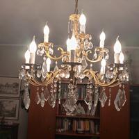 Lampadario a gocce vintage, restaurato