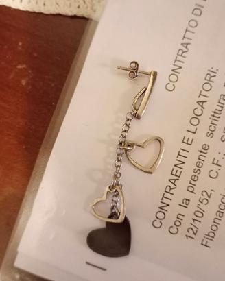 Orecchino argento con cuori peso 3 g