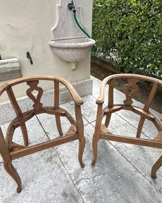 Coppia poltroncine a pozzetto antiche