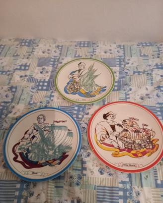 serie di tre piatti,