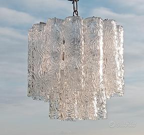 Lampadario in vetro di Murano stile Venini 